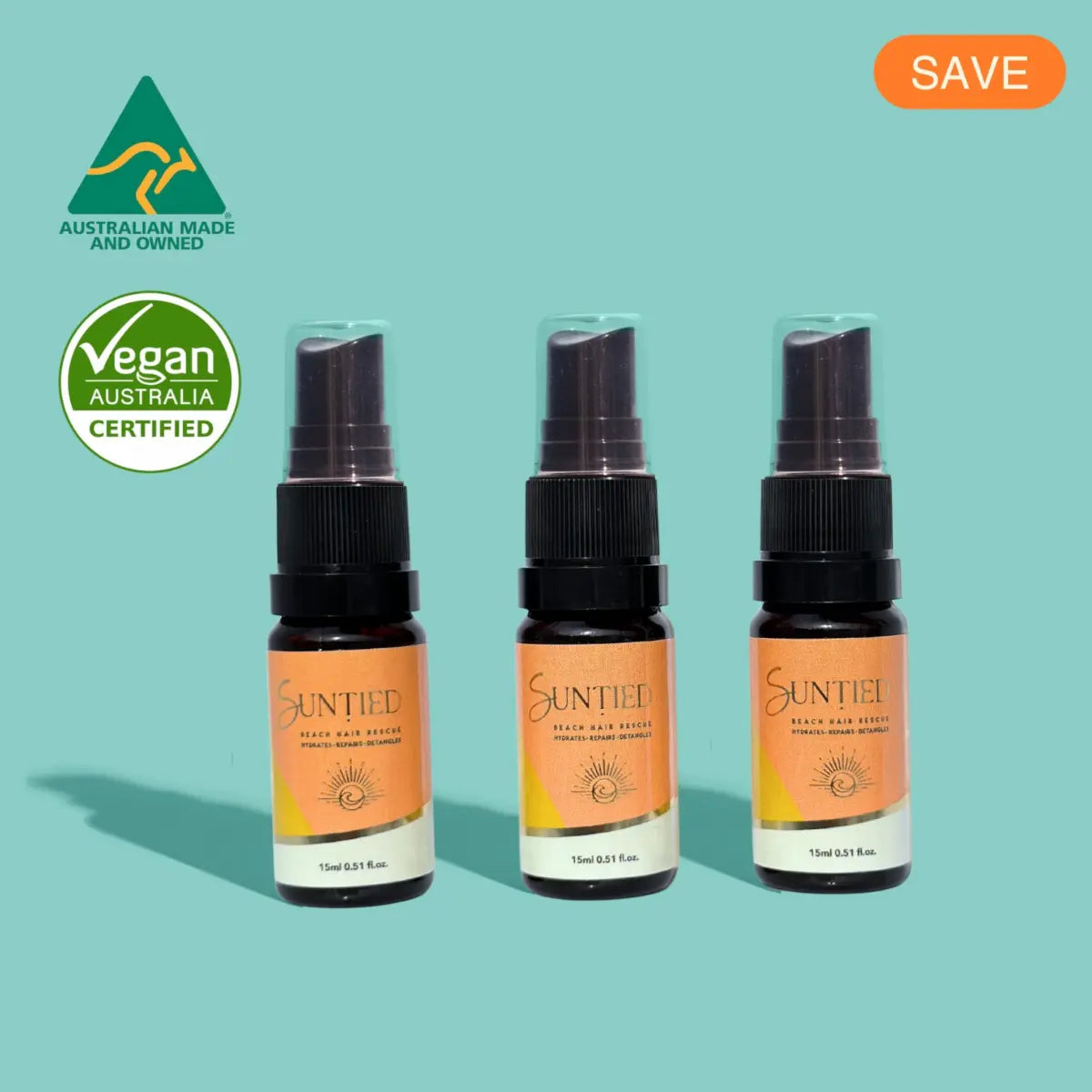 UV Protect + Repair Leave-in Conditioner Spray bundle with three mini bottles to hydrate, detangle, and protect hair on the go