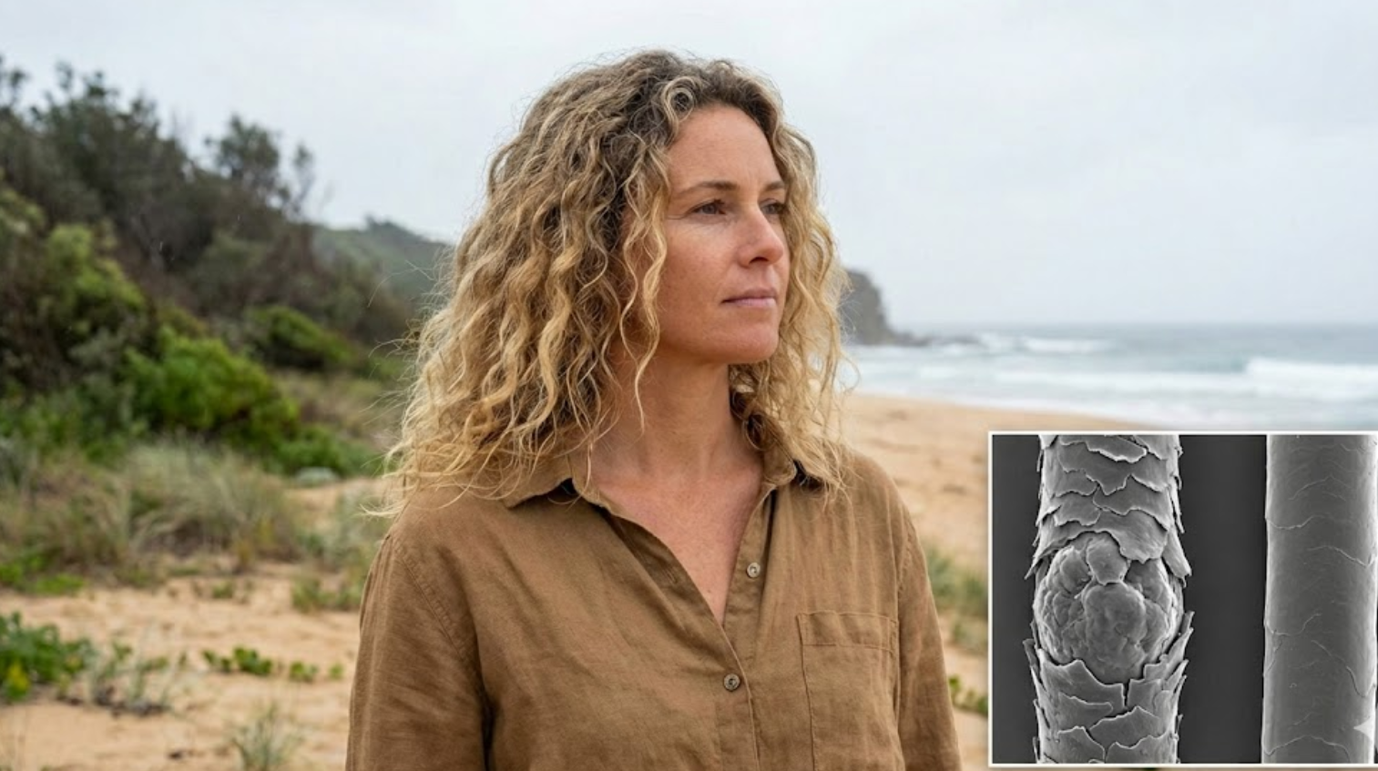 Woman_at_the_beach_with_frizzy_hair_fibers_frizz